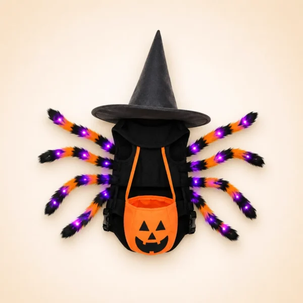 Costume halloween arraignée lumineux chien