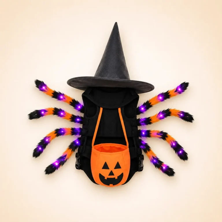 Costume halloween arraignée lumineux chien