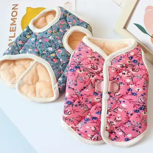 Gilet à fleurs en pilou pour chien 1