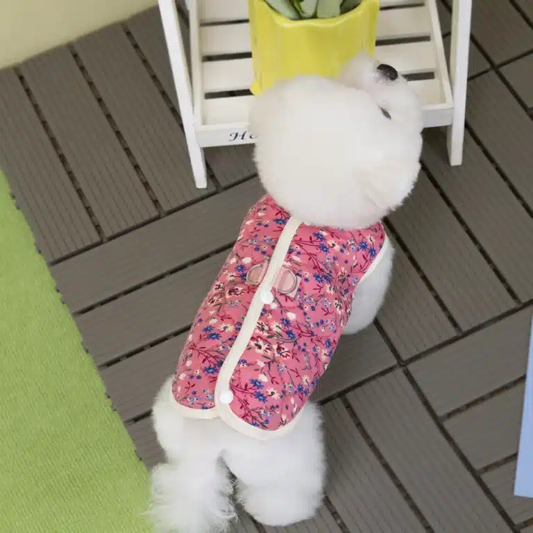 Gilet à fleurs en pilou pour chien 2