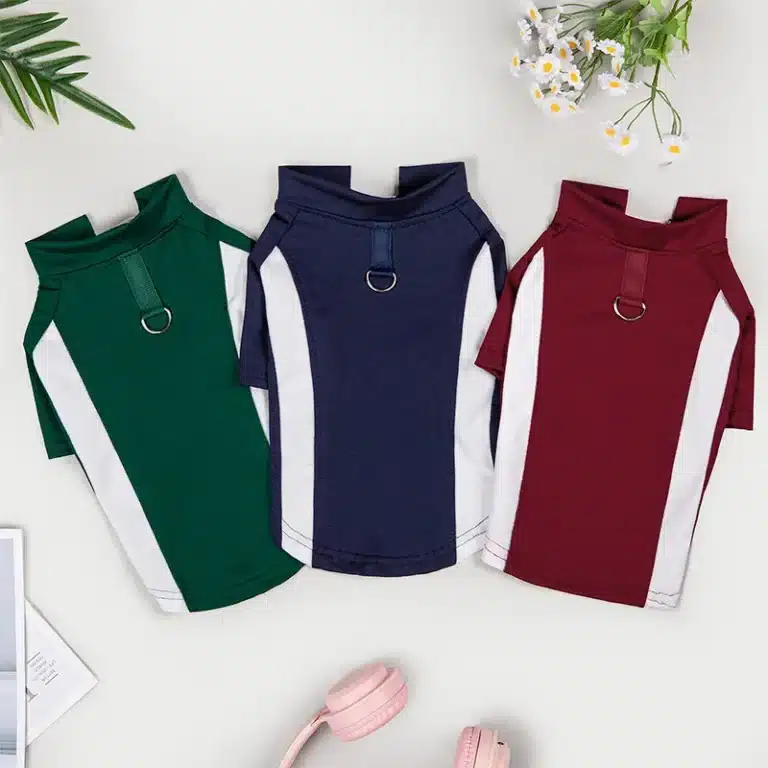 Tee shirt avec bande blanche pour bouledogue 3