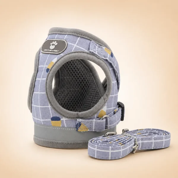 Harnais en nylon réfléchissant avec laisse pour spitz