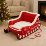 Panier traineau de noël chien