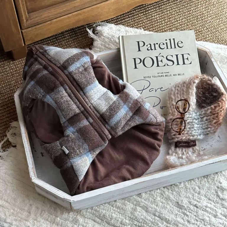 Manteau à carreaux épais petit chien 3
