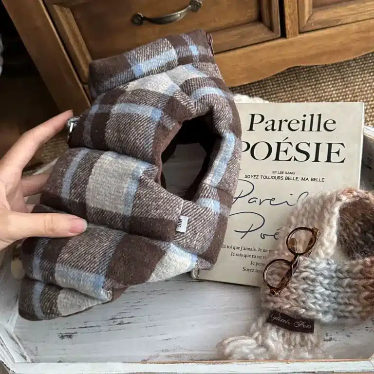 Manteau à carreaux épais petit chien 4