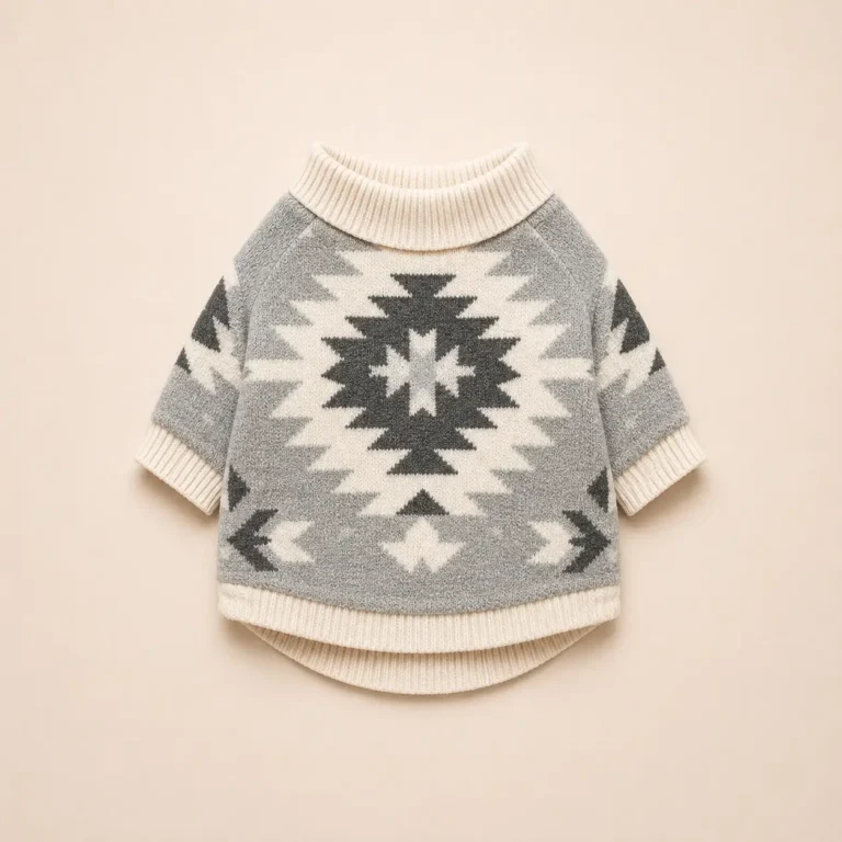 Pull losange en pilou chihuahua