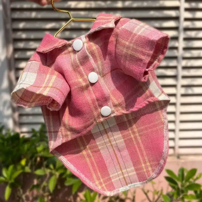 Chemise à carreaux rayé pour petit chien 10