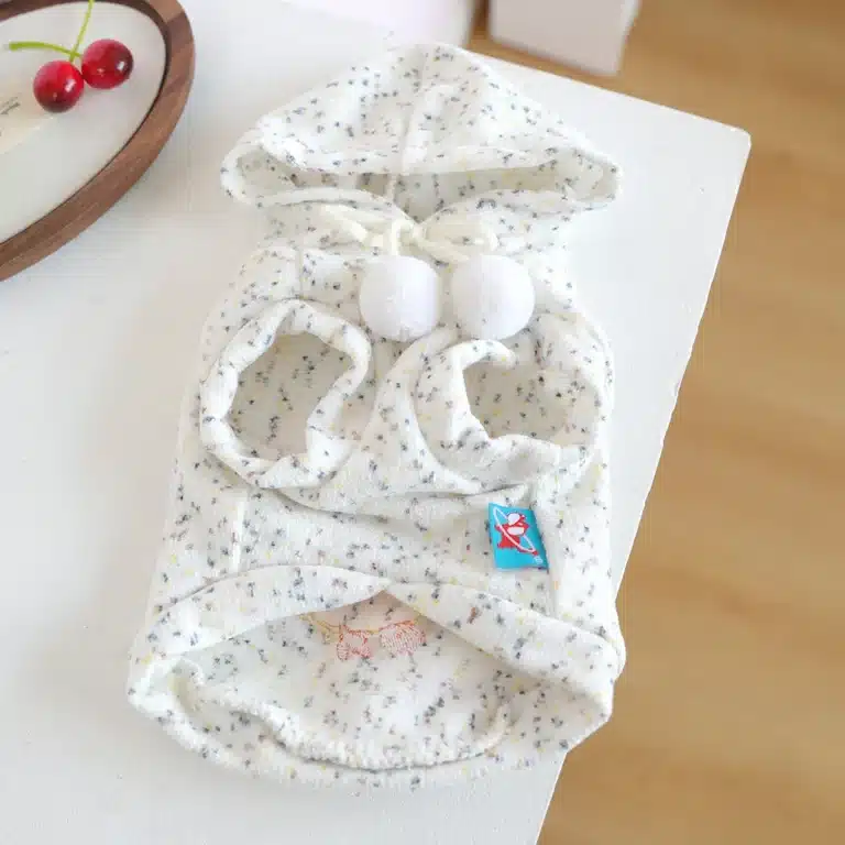 Pull à capuche poussin pour petit chien 5