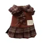 Tenue marron a carreaux petit chien 6