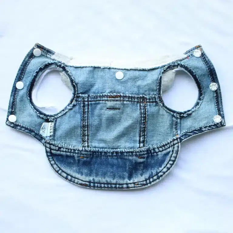 Veste sans manche jean petit chien 5