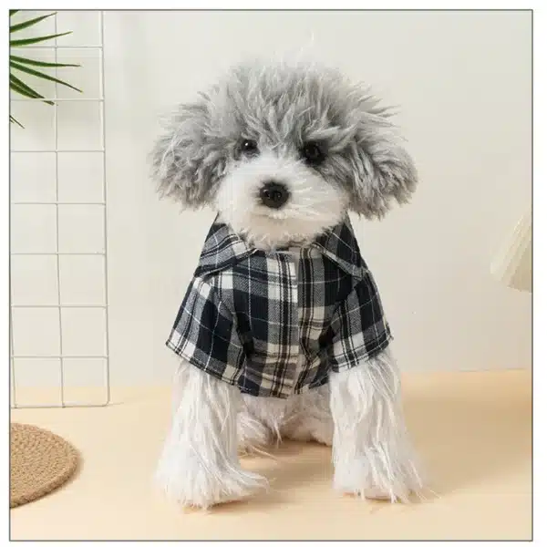 Veste a carreaux pour petit chien 23