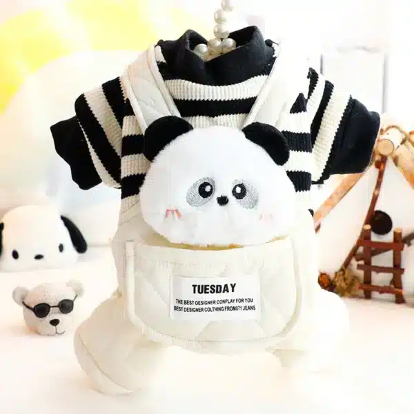 Pull salopette panda pour petit chien 7