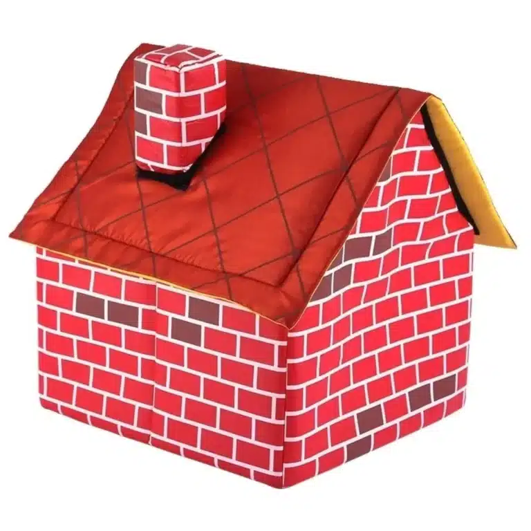 Niche motif brique pliable pour petit chien 3