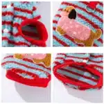 Pull avec pompon rayé pour petit chien 3
