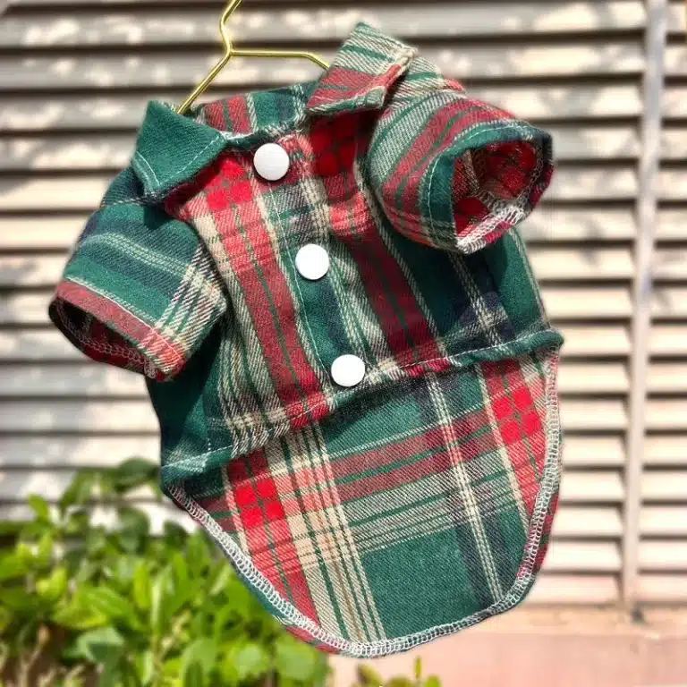 Chemise à carreaux rayé pour petit chien 1