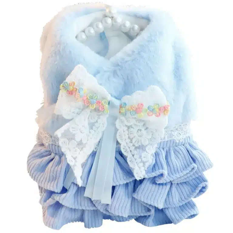 Robe noeud dentelle pour petit chien 6