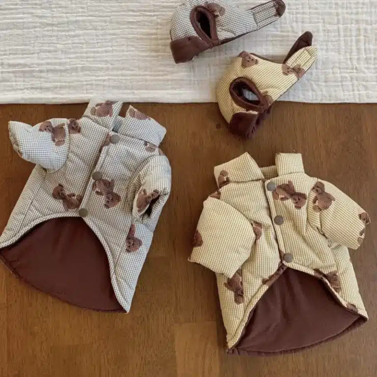 Veste imprimée ours pour petit chien 24