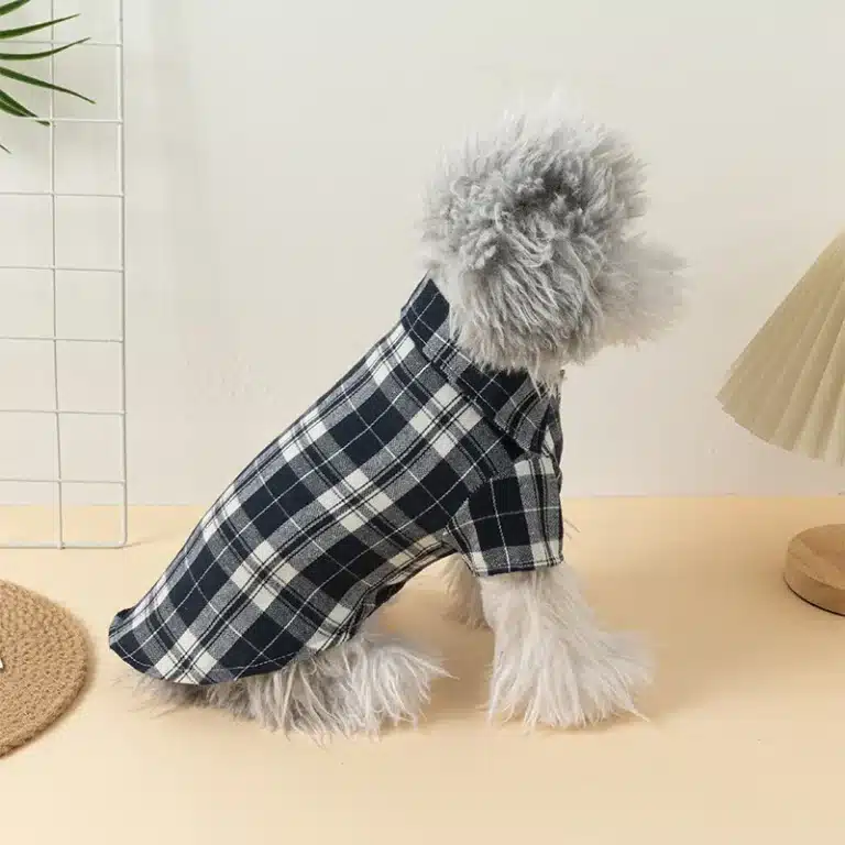 Veste a carreaux pour petit chien 24