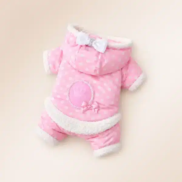 Manteau rose à Point blanc pour petit chien