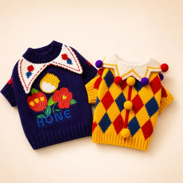 Pull Arlequin petit chien