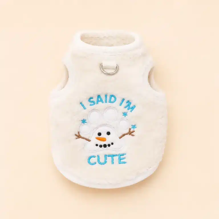 Pull à capuche neige pour petit chien