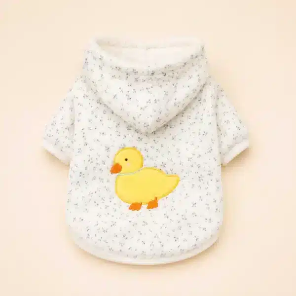 Pull à capuche poussin pour petit chien