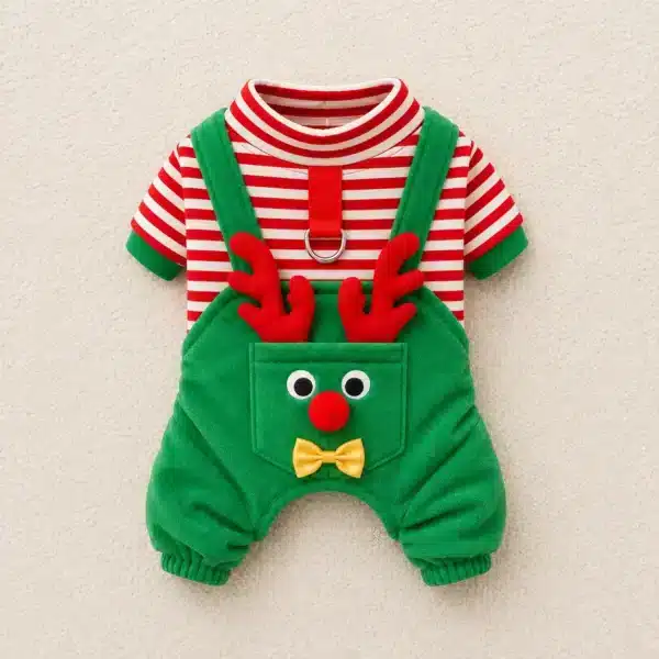 Pull salopette noël petit chien