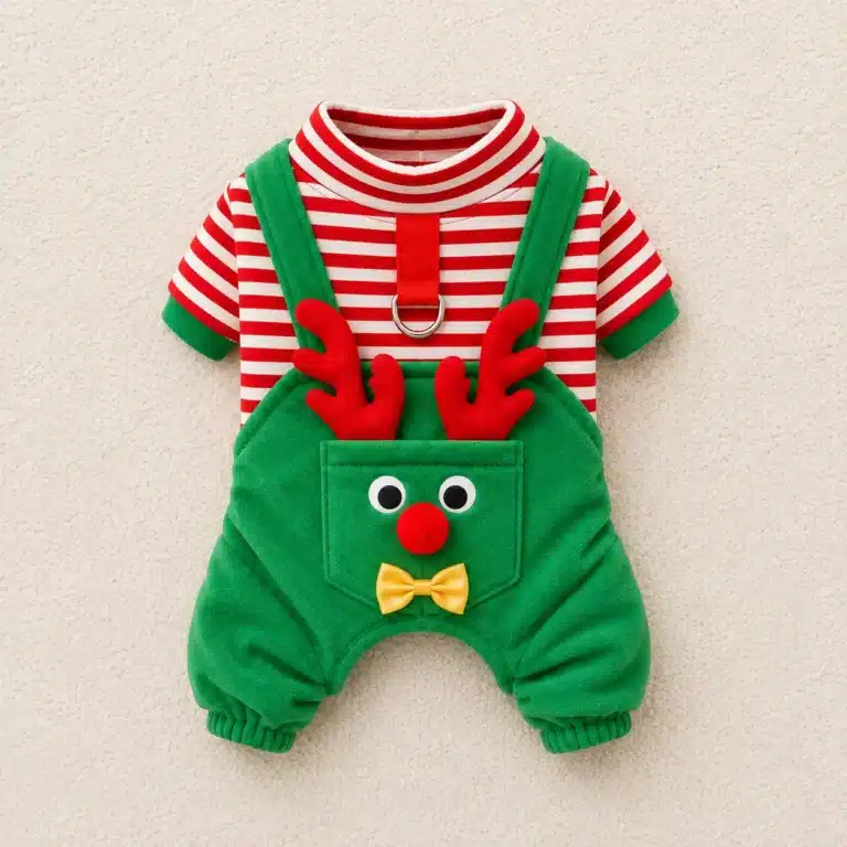Pull salopette noël petit chien