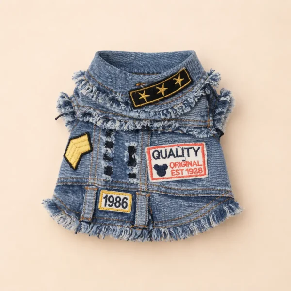 Veste en jean vintage pour petit chien