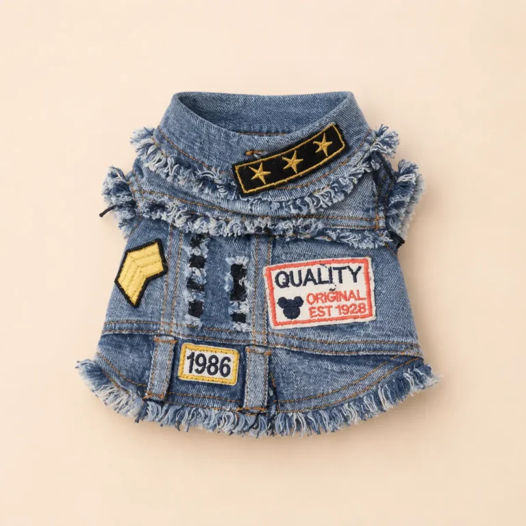 Veste en jean vintage pour petit chien