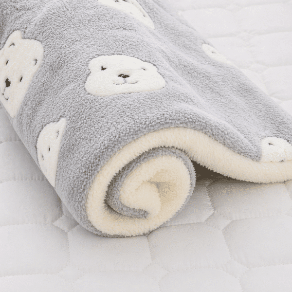 Tapis de couchage pour chien ourson gris