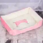 Couchage chien indestructible rose et blanc 7