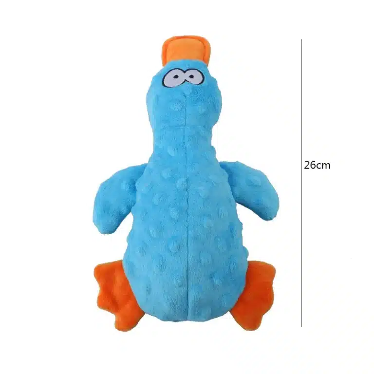 Peluche canard bleu pour chien 1