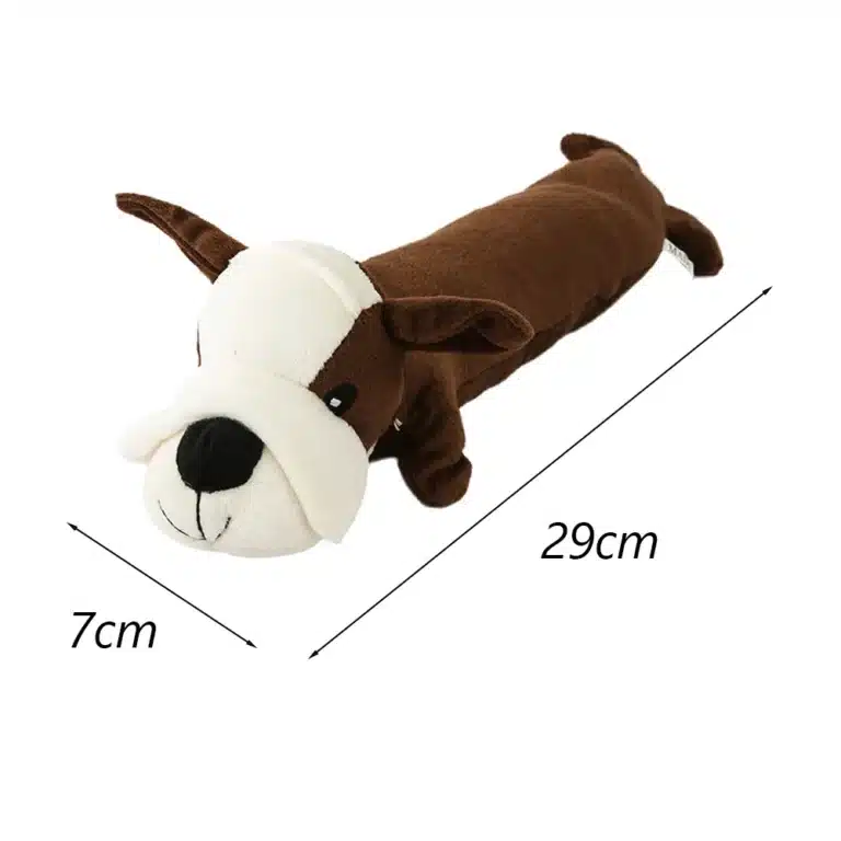Jouets à mâcher en peluche chien marron et blanc 2