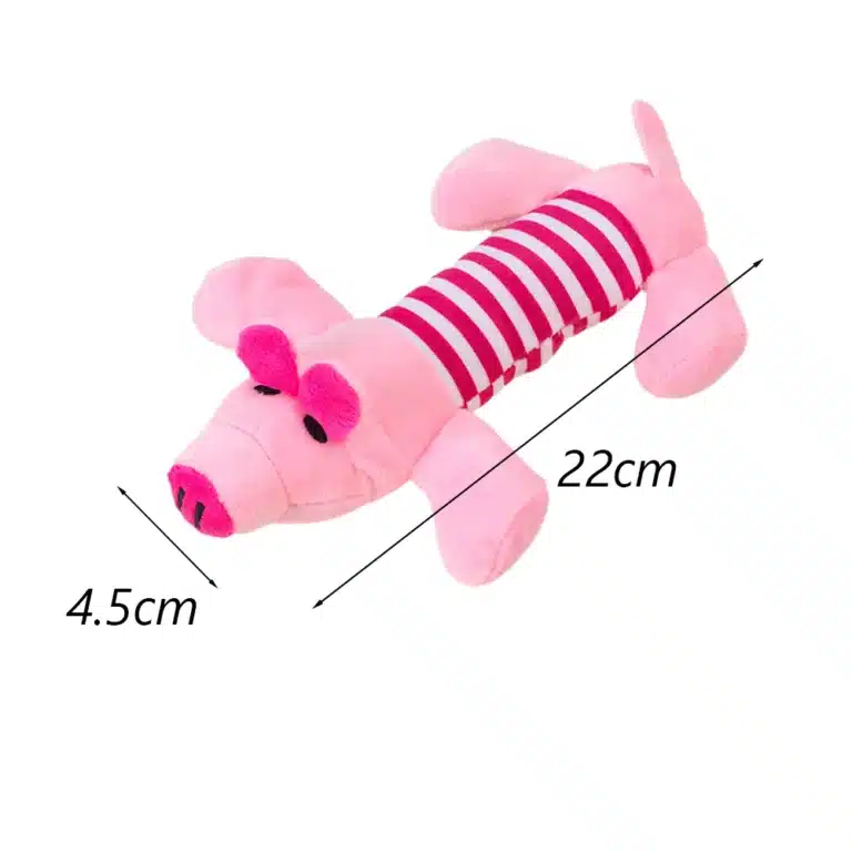 Jouets à mâcher en peluche cochon rose fushia 1