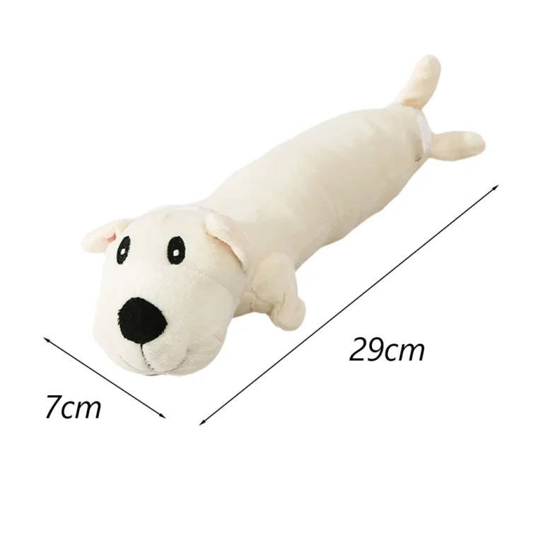 Jouets à mâcher en peluche chien blanc 3