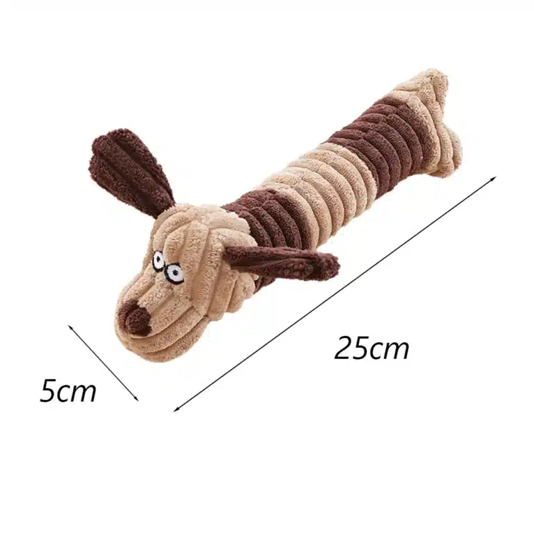 Jouets à mâcher en peluche marron et beige 3
