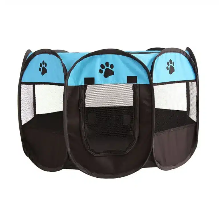 Parc pliable bleu pour petit chien 7
