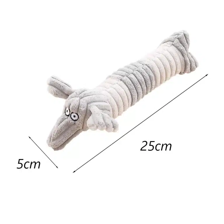 Jouets à mâcher en peluche gris et blanc 3