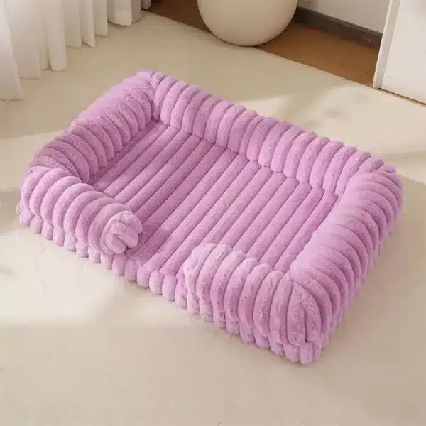 Lit apaisant cotelé pour chien violet 7