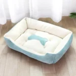 Couchage chien indestructible bleu et blanc 7