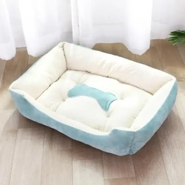 Couchage chien indestructible bleu et blanc 7