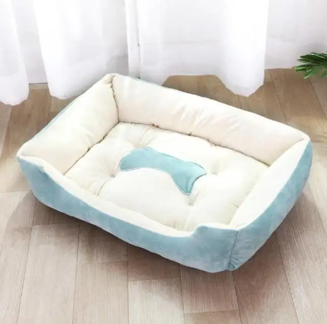 Couchage chien indestructible bleu et blanc 7