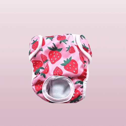 Couche fraise pour chienne