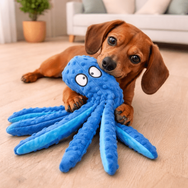 Doudou peluche pieuvre pour chien