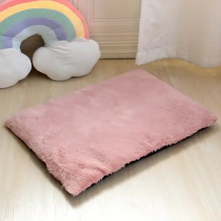 Tapis de couchage épais pour chien rose 7