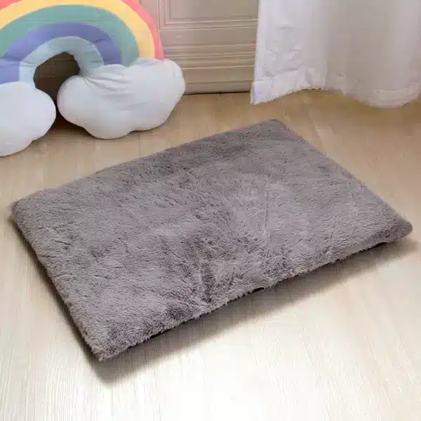 Tapis de couchage épais pour chien gris 7