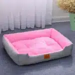 Panier relaxant pour petit chien rose et gris 4