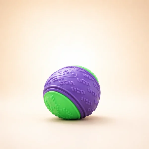 Balle rebondissante violette et vert chien