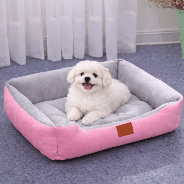 Panier relaxant pour petit chien gris rembouré